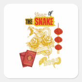 Chinees nieuwjaar vierkante sticker (Voorkant)