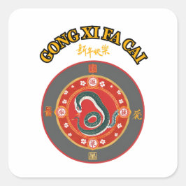 Chinees nieuwjaar vierkante sticker