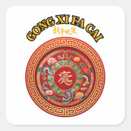 Chinees nieuwjaar vierkante sticker