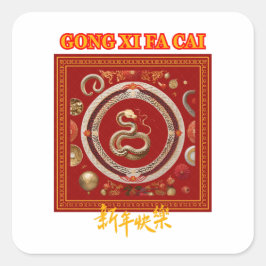 Chinees nieuwjaar vierkante sticker