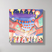Chinees Nieuwjaar | Waterverf van de viering Canvas Afdruk (Voorkant)