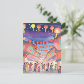 Chinees Nieuwjaar | Waterverf van de viering Feestdagenkaart (Staand voorkant)