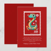 Chinees Nieuwjaar wenskaart 2025 Feestdagenkaart (Voorkant / Achterkant)