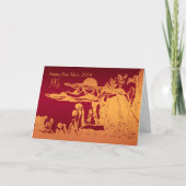 Chinees Nieuwjaar wenskaart Jaar van het Paard Feestdagen Kaart (Voorkant)