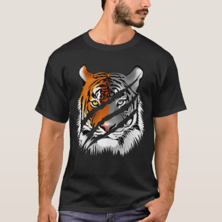 Chinees nieuwjaar Zodiac Black en White Tiger T-shirt