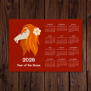 Chinees Nieuwjaar Zodiac Horse 2026 Kalender