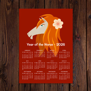 Chinees Nieuwjaar Zodiac Horse 2026 Kalender