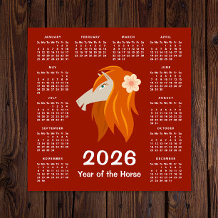 Chinees Nieuwjaar Zodiac Horse 2026 Kalender