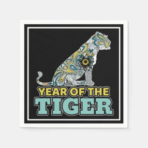 Chinees Nieuwjaar - Zodiac White Tiger Servet
