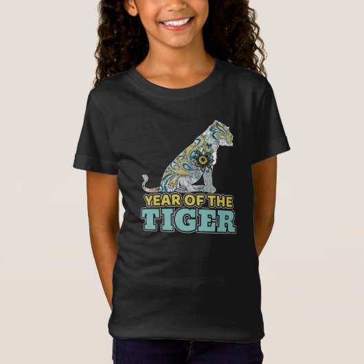 Chinees Nieuwjaar - Zodiac White Tiger T-shirt (Voorkant)