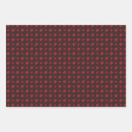 Chinees nieuwjaar zwart en rood patroon inpakpapier vel (Voorkant 3)