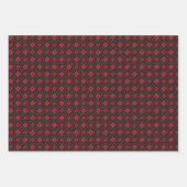 Chinees nieuwjaar zwart en rood patroon inpakpapier vel (Voorkant)