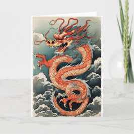 Chinees nieuwjaardraak-Wenskaart Kaart
