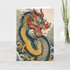 Chinees nieuwjaardraak-Wenskaart Kaart
