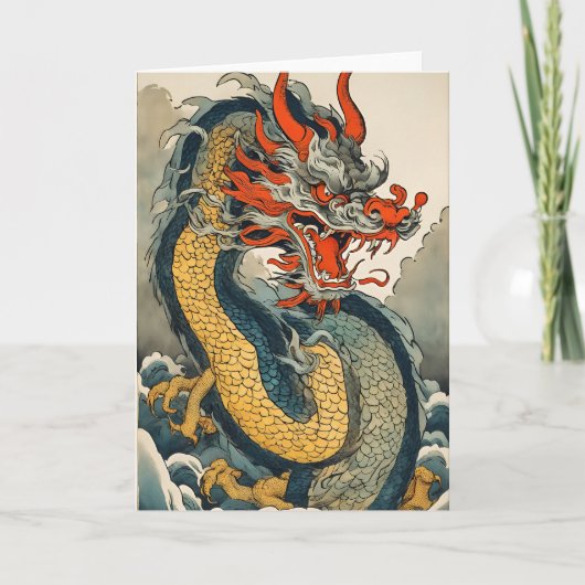 Chinees nieuwjaardraak-Wenskaart Kaart (Voorkant)