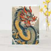 Chinees nieuwjaardraak-Wenskaart Kaart (Gele Bloem)