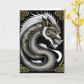 Chinees nieuwjaardraak-Wenskaart Kaart (Gele Bloem)