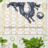 Chinees nieuwjaars dierentuin theedoek (Gevouwen)