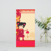 Chinees Nieuwjaars Foto Kaart (Staand voorkant)