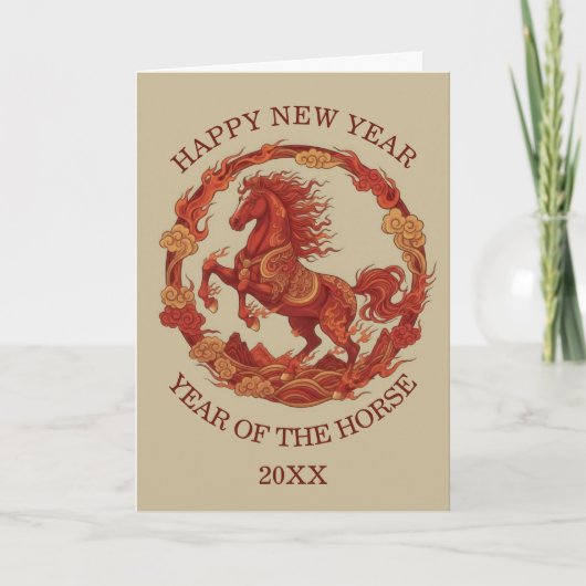 Chinees Nieuwjaars Paard Kaart (Voorkant)