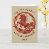 Chinees Nieuwjaars Paard Kaart (Gele Bloem)