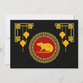 Chinees nieuwjaars rattenversiering kaart (Achterkant)