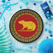 Chinees nieuwjaars rattenversiering papieren bordje (Feest)