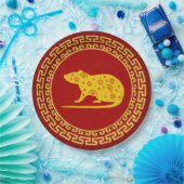 Chinees nieuwjaars rattenversiering papieren bordje (Feest)