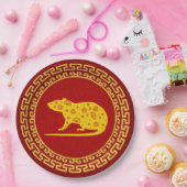 Chinees nieuwjaars rattenversiering papieren bordje (Feest)