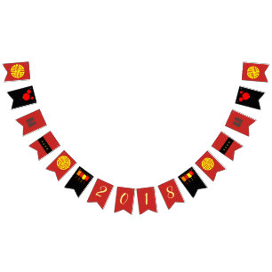 Chinees nieuwjaars rode zwarte en gouden banner Bu