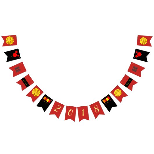 Chinees nieuwjaars rode zwarte en gouden banner Bu (Alle)