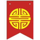 Chinees nieuwjaars rode zwarte en gouden banner Bu (Eerste vlag)