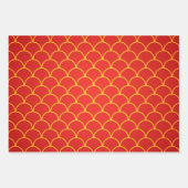 Chinees nieuwjaars rood goudvormig werkpapier inpakpapier vel (Voorkant 2)