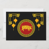 Chinees nieuwjaars Varkenshaar Kaart (Achterkant)