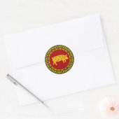 Chinees nieuwjaars Varkenshaar Ronde Sticker (Envelop)