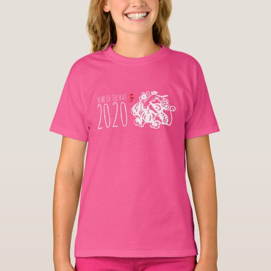 Chinees nieuwjaarsblad met papierbesnoeiing Rat 1K T-shirt (Voorkant)