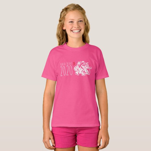 Chinees nieuwjaarsblad met papierbesnoeiing Rat 1K T-shirt (Voorkant volledig)