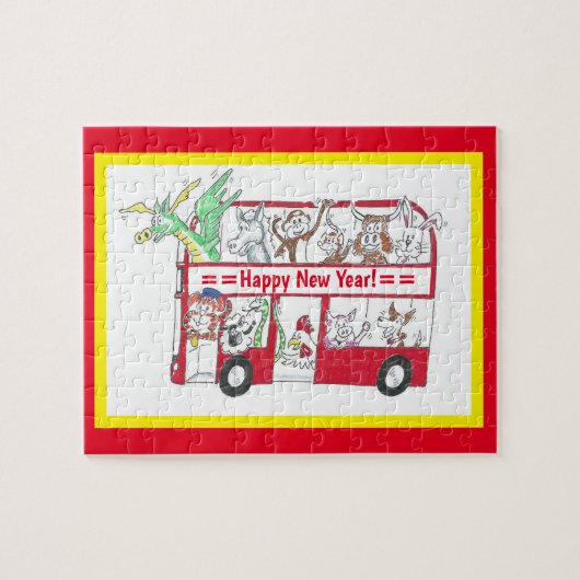 Chinees nieuwjaarsbus - Jaar van de tijger Legpuzzel (Horizontaal)