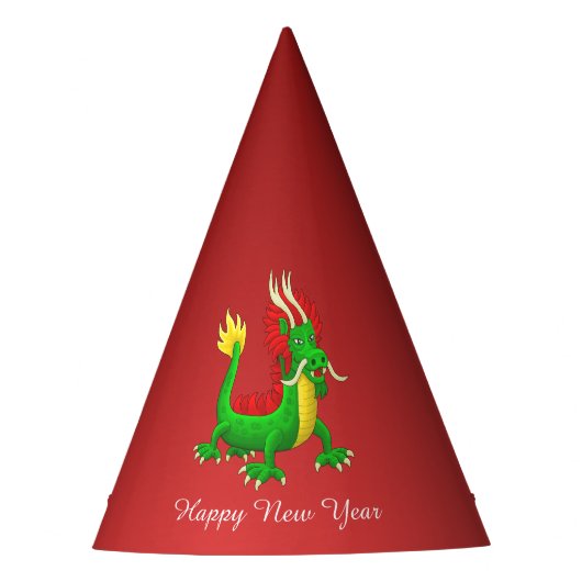 Chinees Nieuwjaarsdraak Feesthoedjes (Voorkant)