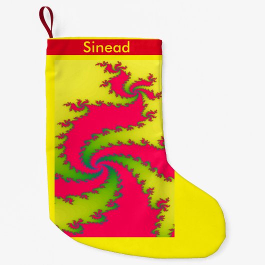 Chinees nieuwjaarsdraak Fractal Custom Stocking Kleine Kerstsok (Voorkant)