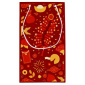 Chinees nieuwjaarsfeest rood goud klein cadeauzakje (Achterkant)