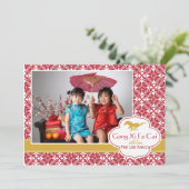 Chinees nieuwjaarsfotokaartje 2014 feestdagenkaart (Staand voorkant)