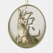 Chinees nieuwjaarskonijn - Gepersonaliseerd sierli Keramisch Ornament (Links)