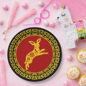 Chinees nieuwjaarskonijnensierlijk papieren bordje (Feest)