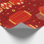 Chinees nieuwjaarslamppapier cadeaupapier (Hoek)