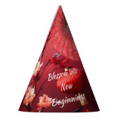 Chinees Nieuwjaarsmeisje met een rode paraplu Feesthoedjes (Links)