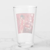 Chinees Nieuwjaarsmeisje met een rode paraplu Glas (Achterkant)