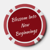 Chinees Nieuwjaarsmeisje met een rode paraplu Poker Chips (Achterkant)