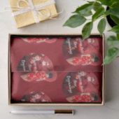 Chinees Nieuwjaarsmeisje met een rode paraplu Tissuepapier (Geschenk)