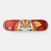 Chinees nieuwjaarsontwerp met tijger persoonlijk skateboard (Horizontaal)